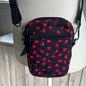 Vera Bradley Navy and Red Heart Crossbody Bag